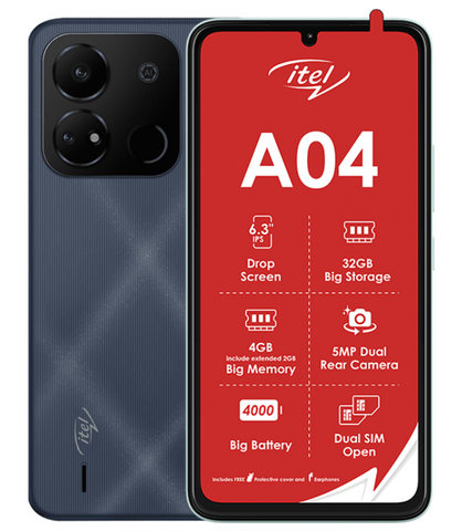 Itel A04 3G 32GB Dual Sim - Black